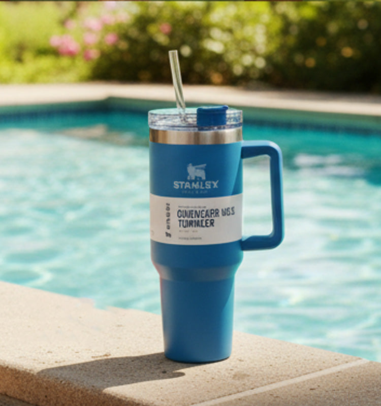 Stainless Steel Tumbler with Straw 40oz