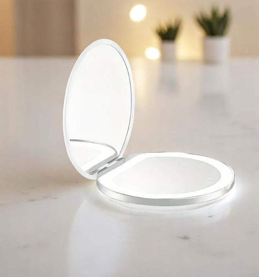 LED Pocket Mirror Rechargeable Light