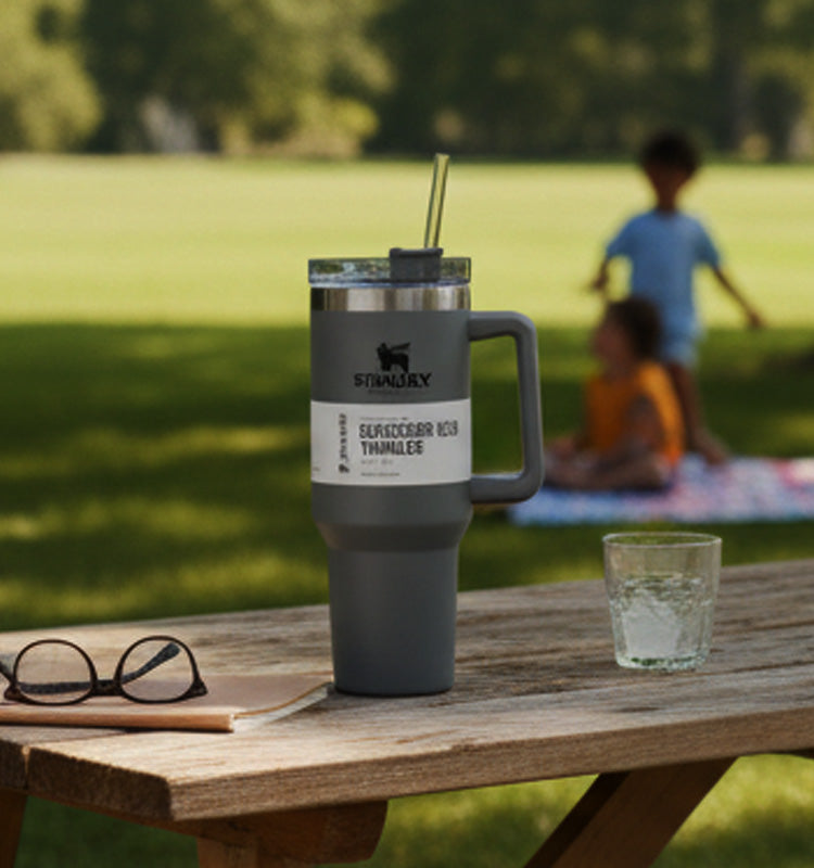 Stainless Steel Tumbler with Straw 40oz