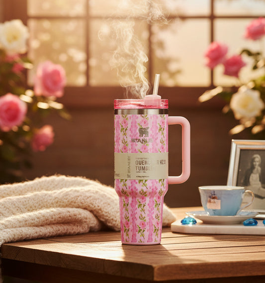 Stainless Steel Printed Flower Tumbler